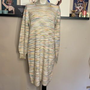 LOFT Rainbow Shift Dress Large